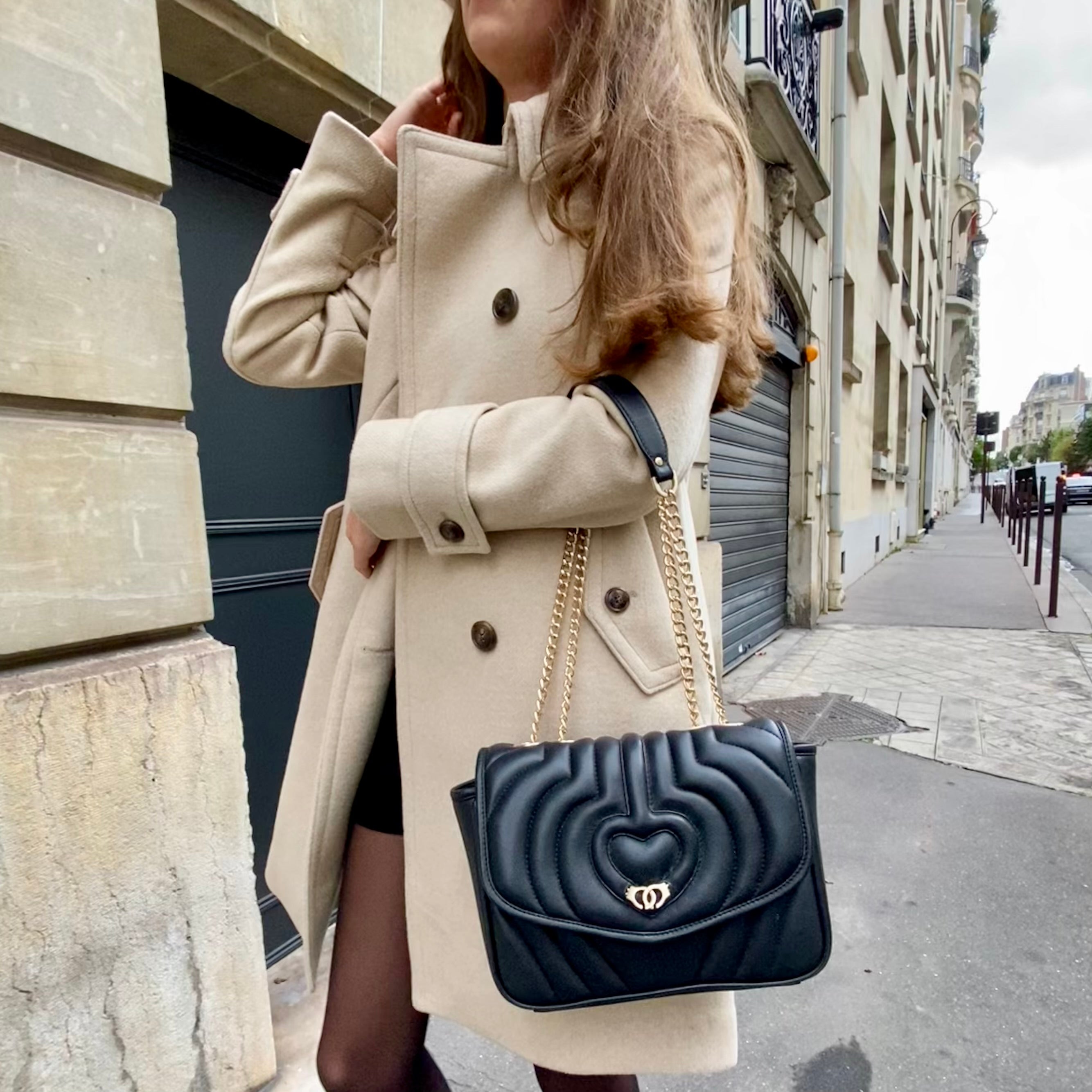 Sac trotteur à rabat - Noir