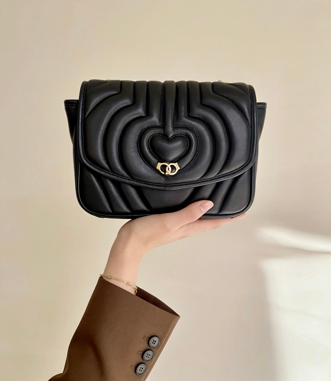 Sac trotteur à rabat - Noir