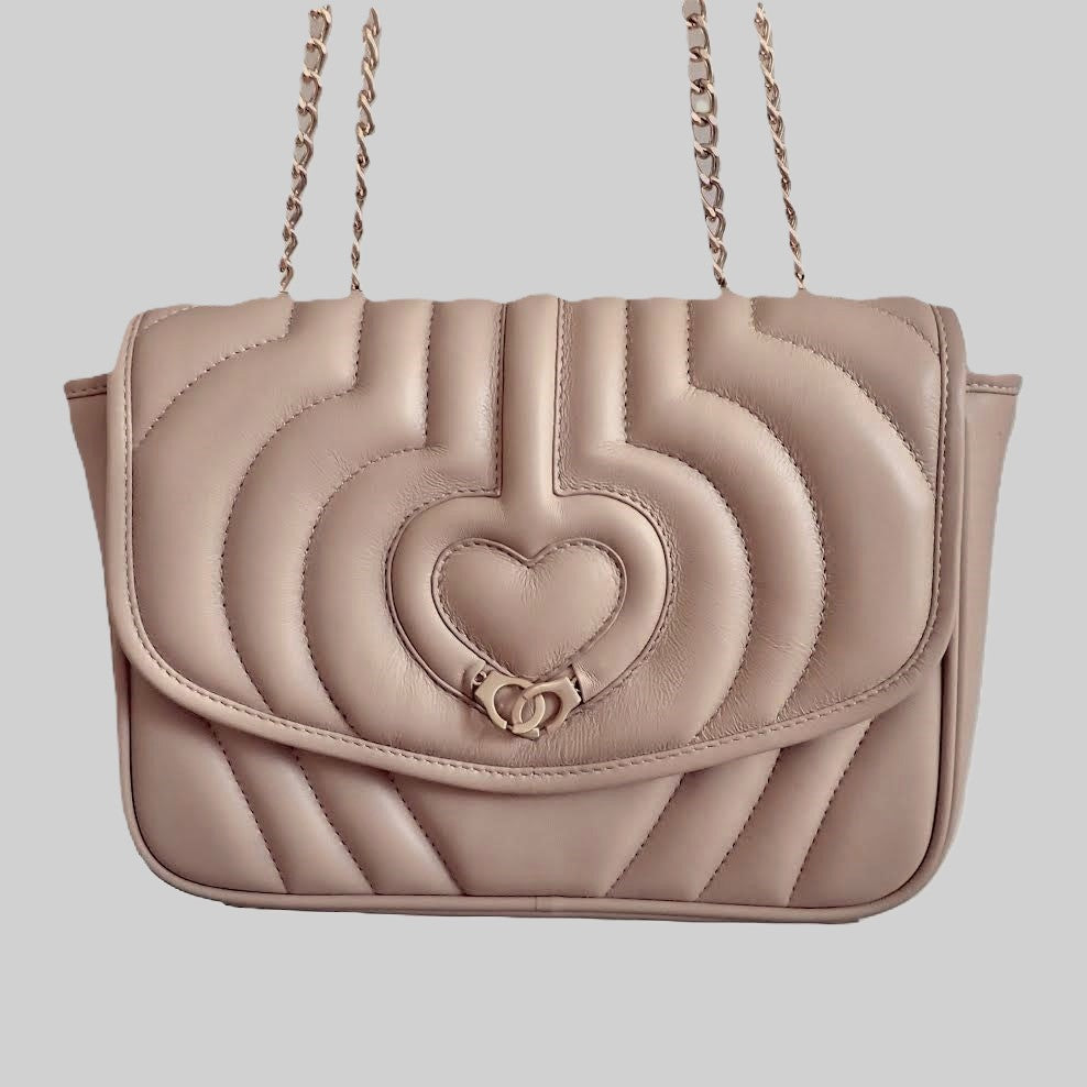 Sac trotteur à rabat SOFT MATELASSÉ - GOURIA Couleur Beige rosé