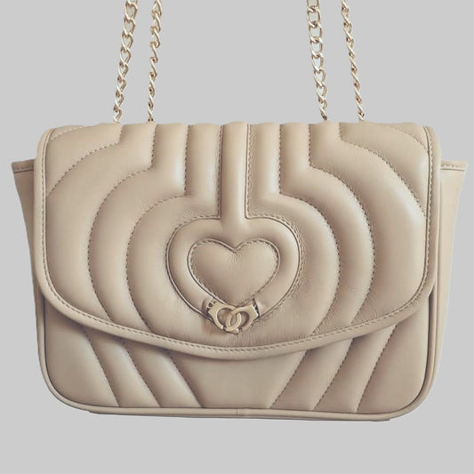 Sac trotteur à rabat SOFT MATELASSÉ - GOURIA Couleur Beige