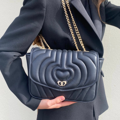 Sac trotteur à rabat SOFT MATELASSÉ - GOURIA Couleur Noir