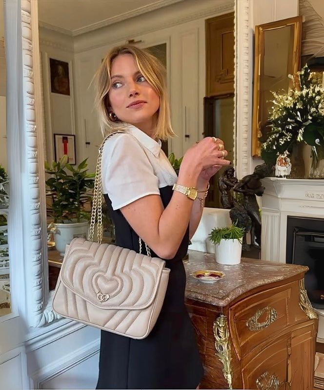 Sac trotteur à rabat SOFT MATELASSÉ - GOURIA Couleur Beige