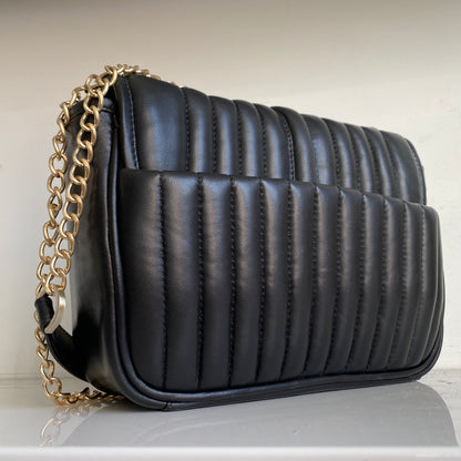 Sac trotteur à rabat SOFT MATELASSÉ - GOURIA Couleur Noir