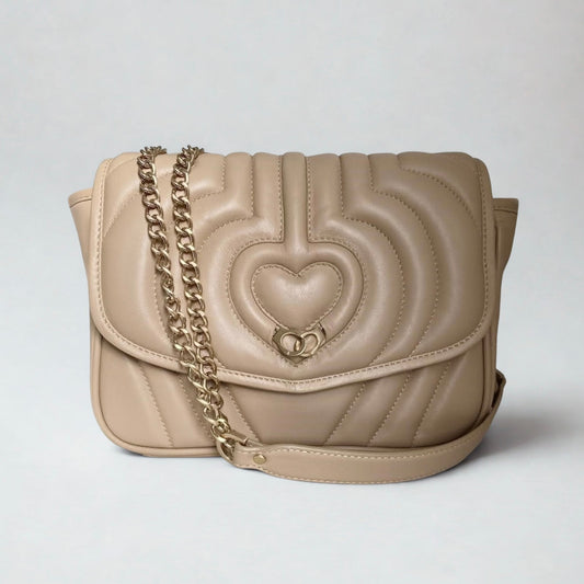 Sac trotteur à rabat SOFT MATELASSÉ - GOURIA Couleur Beige