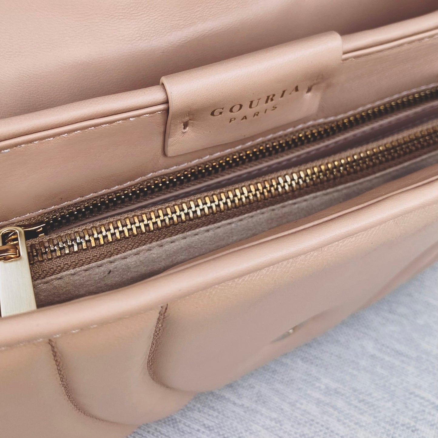 Sac trotteur à rabat SOFT MATELASSÉ - GOURIA Couleur Beige rosé