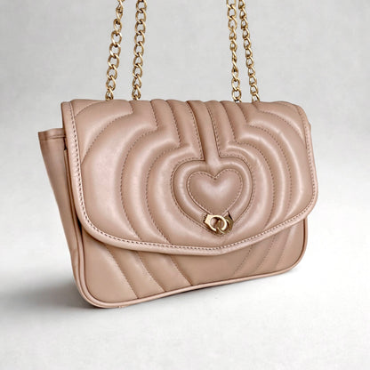 Sac trotteur à rabat SOFT MATELASSÉ - GOURIA Couleur Beige rosé