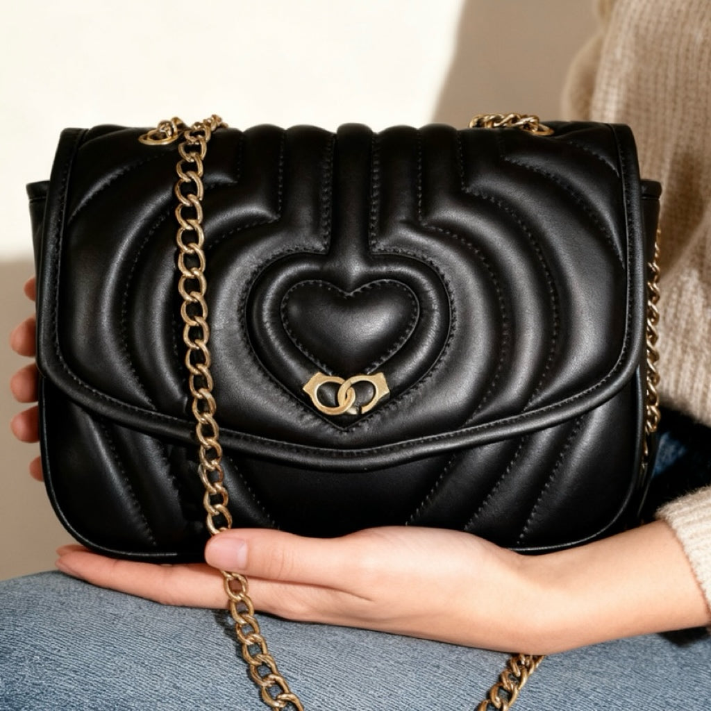 Sac trotteur à rabat - Noir