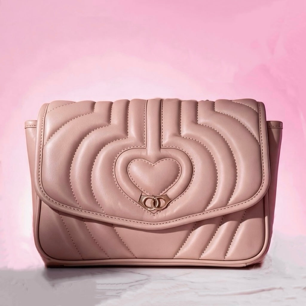 Sac trotteur à rabat - Beige rosé