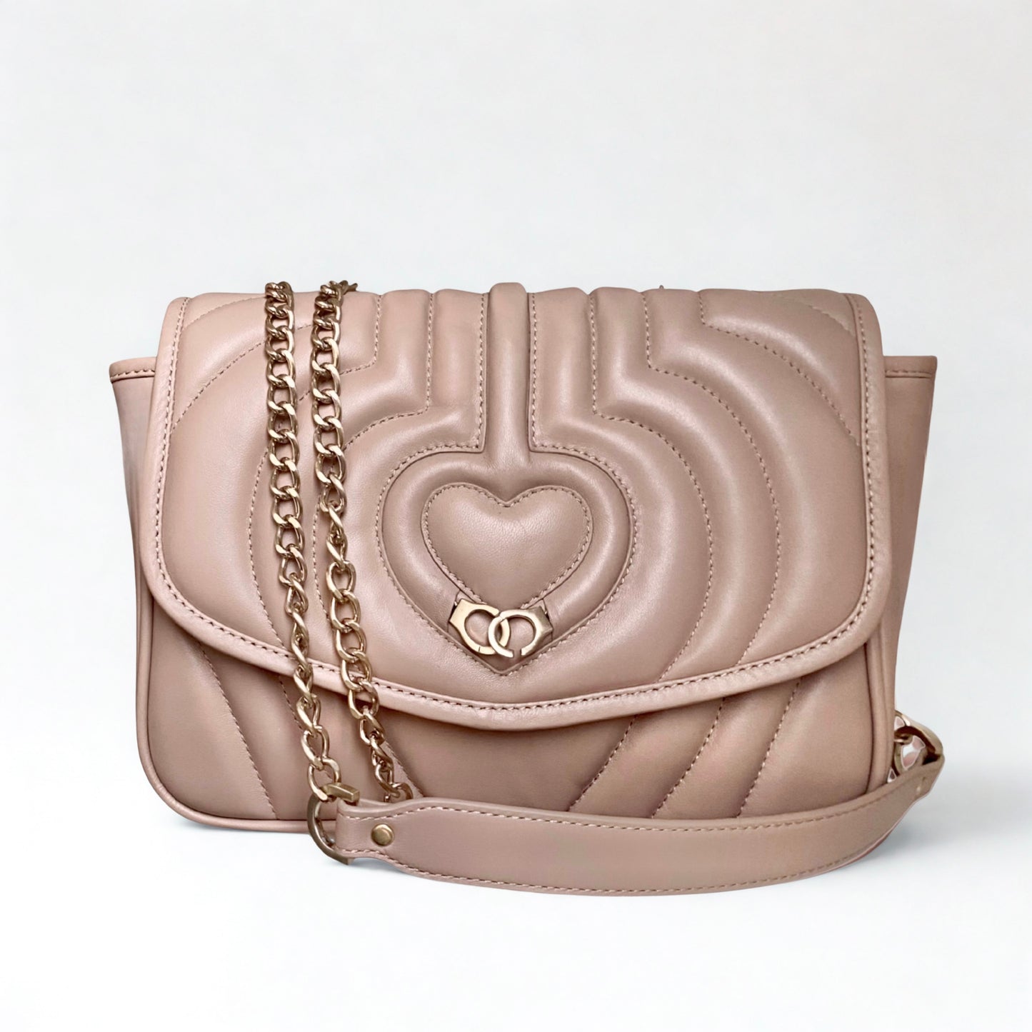 Sac trotteur à rabat SOFT MATELASSÉ - GOURIA Couleur Beige rosé